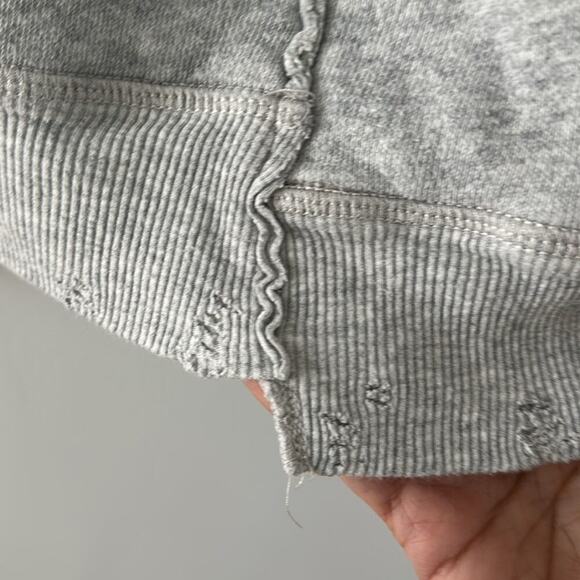 R-13 Men's Spliced Hoodie Heathered Gray Exposed Seam Asymmetrical luxury - Picture 7 of 9